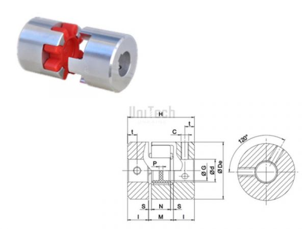 Полумуфта безлюфтовая 24/28 B-половинка F тип d=24 Trasco-ES (DIAM=24-28)