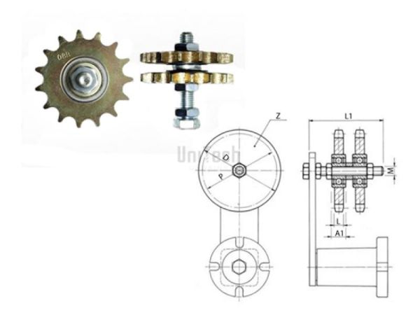 09,525 06B-2 Z=015 Звездочка натяжителя RE20
