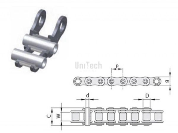 25.4 16B-1 Звено соединительное с полыми валиками В Ita