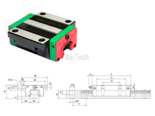 Каретка HGW30HC-ZA-H HIWIN