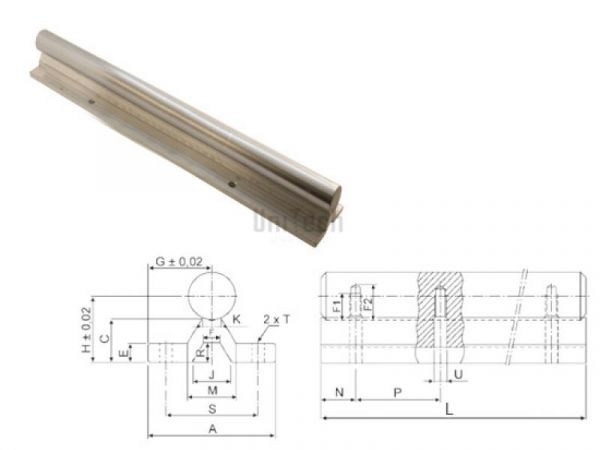 Прецизионный направляющий вал на опоре SA12 d=12mm g6