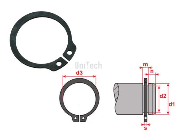 Кольцо стопорное наруж. A(Z) 017 (DIN 471)
