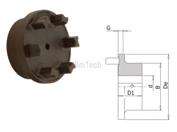 Муфта H-flex 080B/60Nm полумуфта 080-4 (DIAM=38 RP DIAM2=38) RP