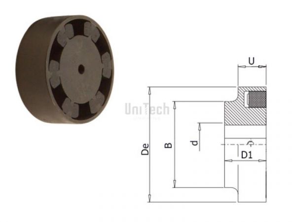 Муфта H-flex 125B/240Nm полумуфта 125-1 (DIAM=55 RP DIAM2=55) RP