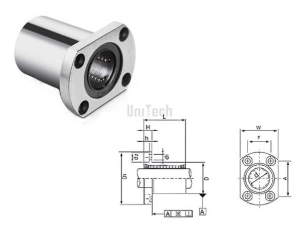 Линейный подшипник LMH-20-UU (d=20mm D=32mm L=42mm) CN