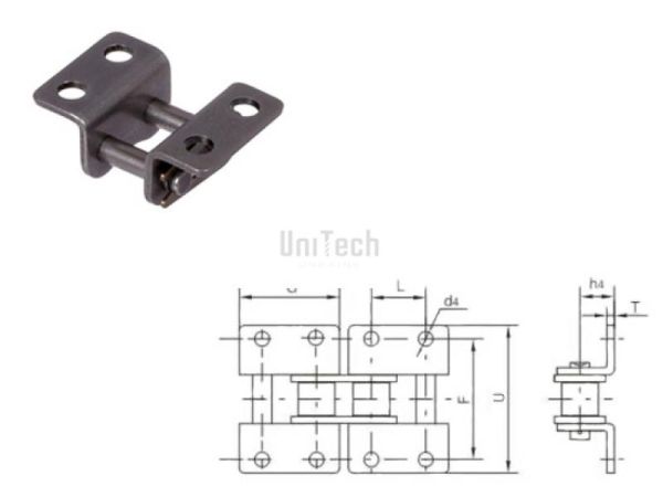 Цепь с креплением 16B-1 WK-2 Звено соединительное