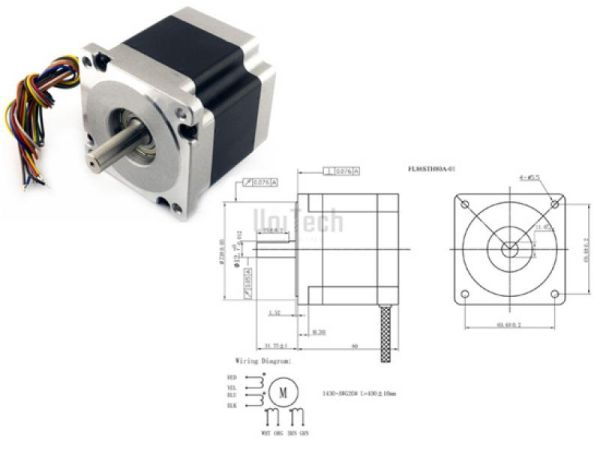 Шаговый двигатель 3,3Nm, 1,8°, FL86STH80-4208A Fulling Motor