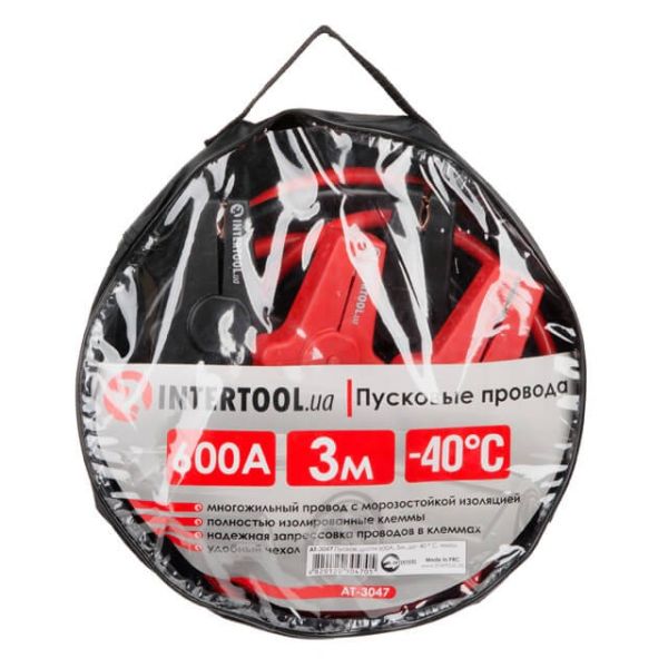 Пускові дроти 600А, 3м, до -40 ° C, чохол INTERTOOL AT-3047
