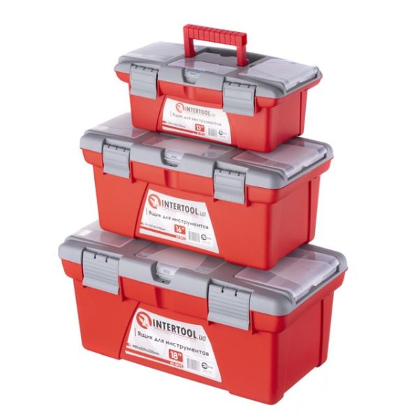 Комплект ящиків для інструменту, 3 шт., 13"/16"/18" (ВХ-0413 13" / ВХ-0416 16" / ВХ-0418 18") INTERTOOL BX-0403