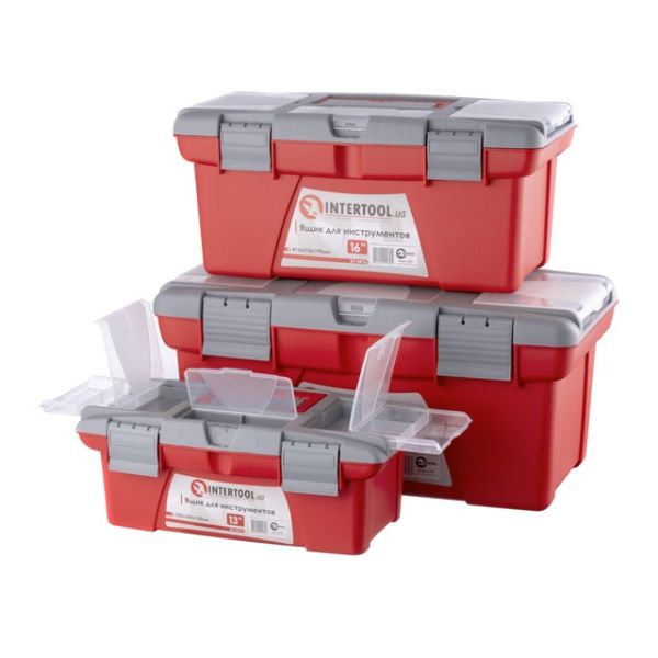 Комплект ящиків для інструменту, 3 шт., 13"/16"/18" (ВХ-0413 13" / ВХ-0416 16" / ВХ-0418 18") INTERTOOL BX-0403
