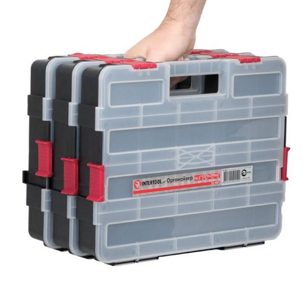 Пластиковий органайзер для інструментів 14.5" 375*290*67 мм INTERTOOL BX-4021