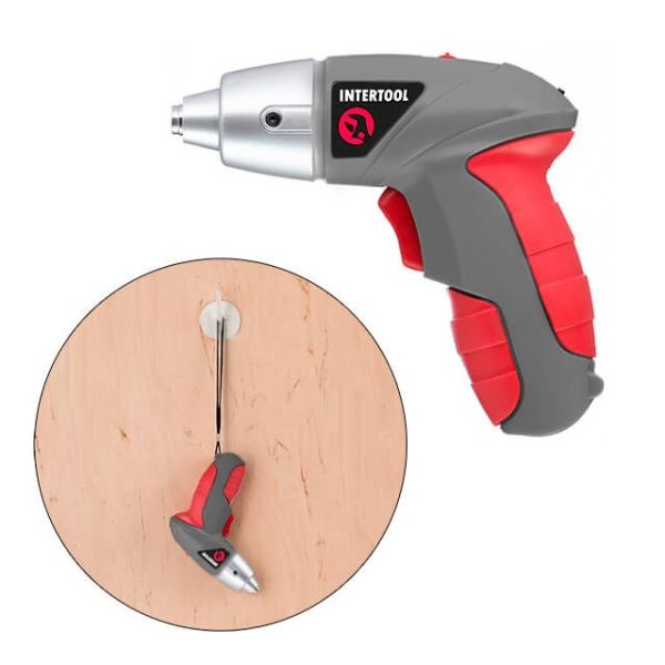 Викрутка акумуляторна 3.6V, NiCd, кейс+насадки INTERTOOL DT-0301