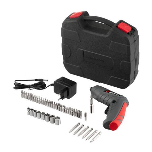 Викрутка акумуляторна 3.6V, NiCd, поворотна рукоятка, кейс+насадки INTERTOOL DT-0302