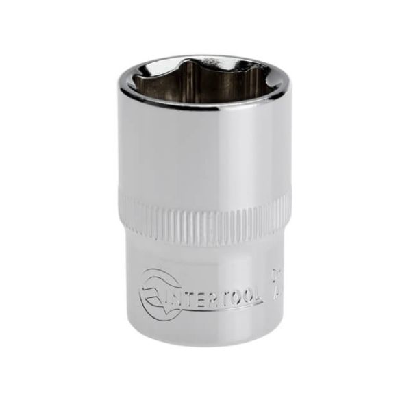 Голівка шестигранна 1/2" 19мм x 38мм CrV INTERTOOL ET-0019