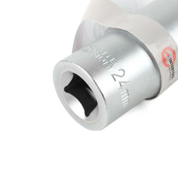 Головка шестигранна подовжена 1/2" 24мм * 78мм CrV INTERTOOL ET-0124