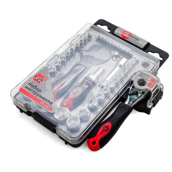 Набір інструментів 43 од., 3/8" x 1/4", Cr-V INTERTOOL ET-6003