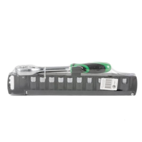 Набір головок 10 од. з рукояткою з храповим механізмом 1/2" INTERTOOL ET-6013