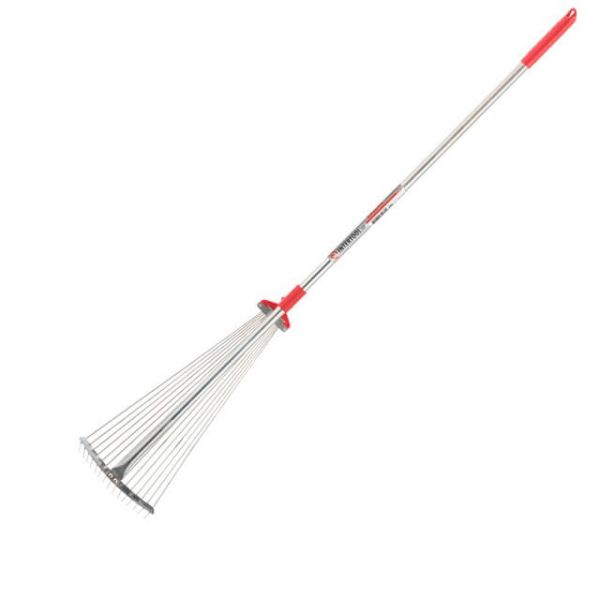 Граблі віялові 15 прутів, металева рукоятка, регулювання ширини 20-65см. INTERTOOL FT-3008