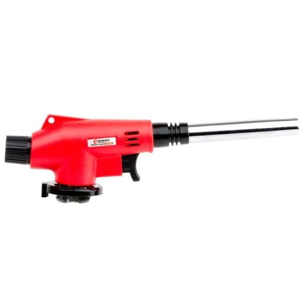 Пальник газовий, п'єзопідпал на курку, регулятор, подовжене сопло INTERTOOL GB-0022