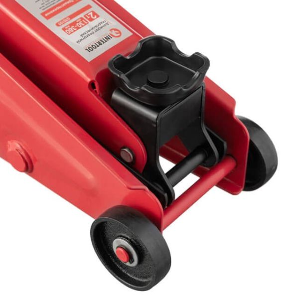 Домкрат гідравлічний підкатний 2 т, висота підйому 135-385 мм, у пластиковому футлярі INTERTOOL GT0109