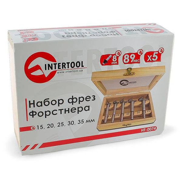 Набір фрез Форстнера, 5 шт INTERTOOL HT-0074