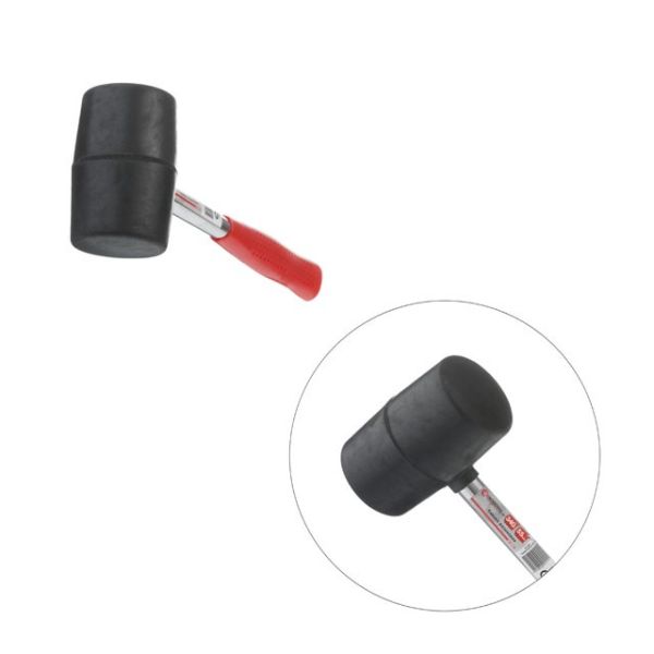 Киянка гумова 340г. чорна гума,металева ручка INTERTOOL HT-0229