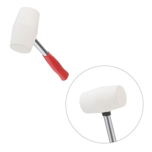 Киянка гумова 40 мм 225 г.,бiла гума,металева ручка INTERTOOL HT-0234