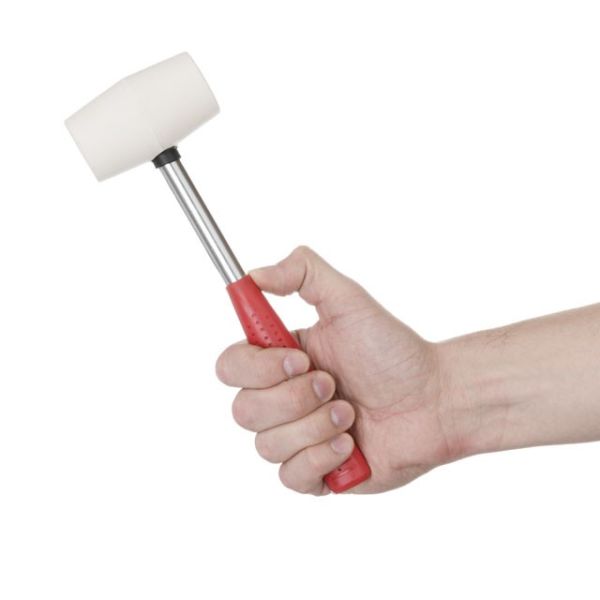 Киянка гумова 40 мм 225 г.,бiла гума,металева ручка INTERTOOL HT-0234