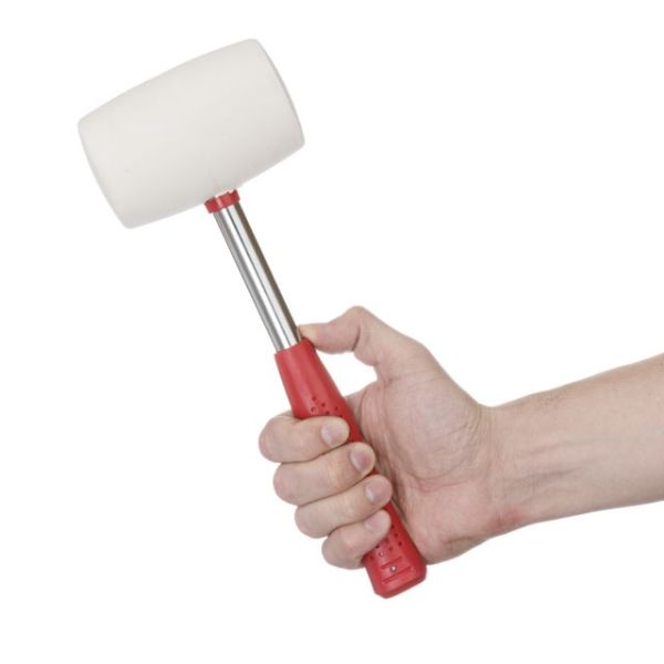 Киянка гумова 680г.80мм,бiла гума,металева ручка INTERTOOL HT-0235