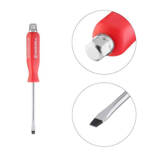 Викрутка ударна SL 6 x 100 мм, CrV INTERTOOL HT-0482