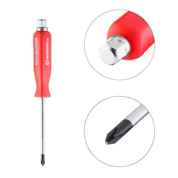 Викрутка ударна PH 2x100мм, CrV INTERTOOL HT-0487