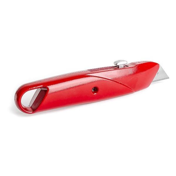 Ніж з висувним трапецієподібним лезом, металевий корпус INTERTOOL HT-0505