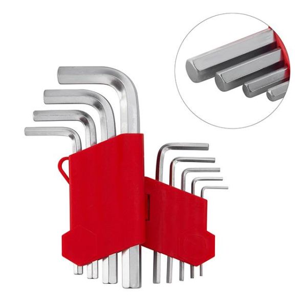 Набір ключів Г-подібних шестигранних 9 шт., 1.5-10 мм, CrV INTERTOOL HT-0601