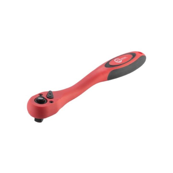 Рукоятка із храповим механізмом на 72 зубця 3/8" вигнута CrV (професійна) INTERTOOL HT-2108