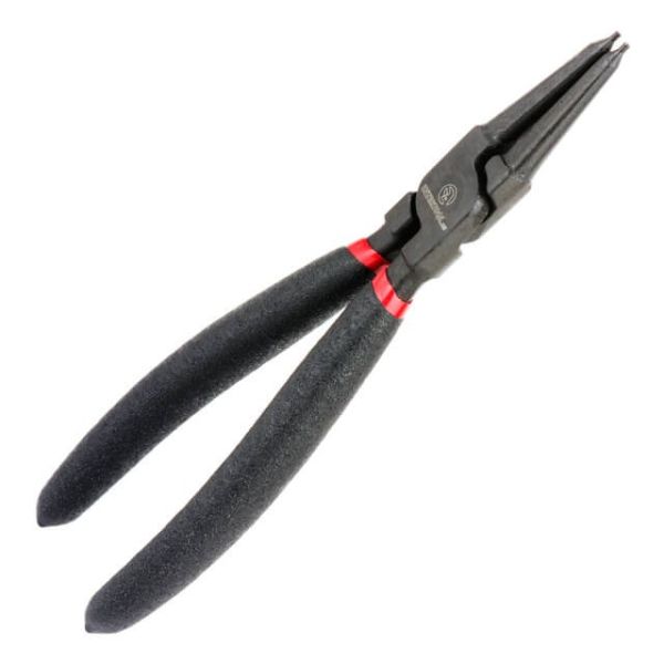 Щипці для зняття і установки стопорних кілець 180мм, прямі на стиск, 40CrV, фосфатовані, поліровані. INTERTOOL HT-7016