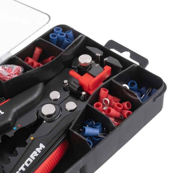 Знімач ізоляції автоматичний 200мм, з набором обтискних клем, STORM INTERTOOL HT-7024