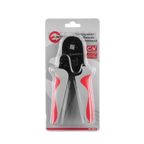 Інструмент для обтиску трубчастих наконечників 0.25-6 мм2 INTERTOOL HT-7051