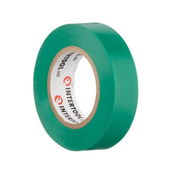 Стрічка ізоляційна 0.15мм*17мм*15м зелена INTERTOOL IT-0041