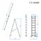 Драбина з алюмінію, 2-х секційна універсальна розкладна, 2x8 сход., 3,69м INTERTOOL LT-0208
