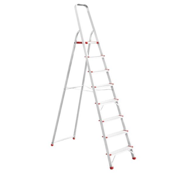 Стрем'янка з алюмінію, 8 сходинок, висота до платформи 1720мм INTERTOOL LT-1008