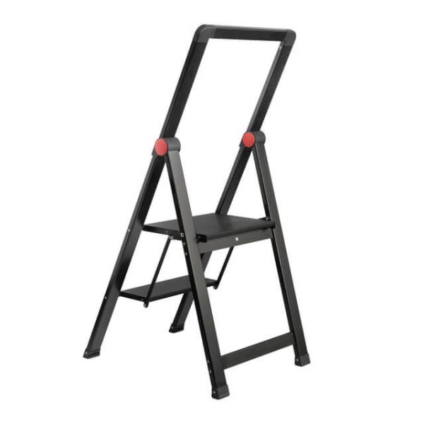 Драбина алюмінієва "Black Slim", 2 сходинки, висота верхньої сходинки 456мм, 150 кг, STORM INTERTOOL LT-5002