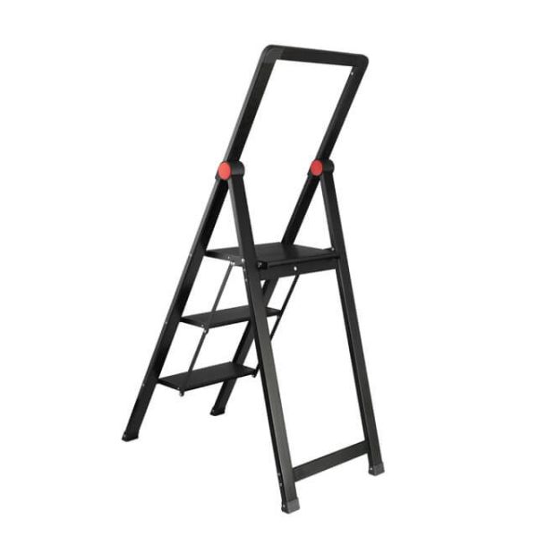 Драбина алюмінієва "Black Slim", 3 сходинки, висота верхньої сходинки 684 мм, 150 кг, STORM INTERTOOL LT-5003