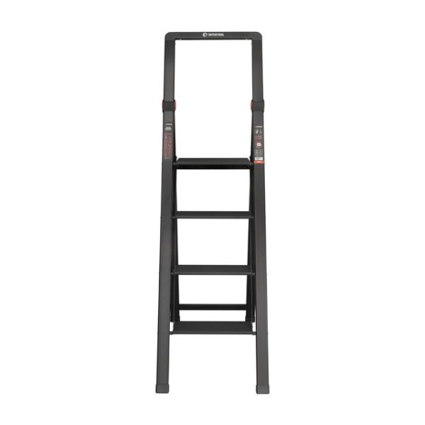 Драбина алюмінієва "Black Slim", 4 сходинки, висота верхньої сходинки 912 мм, 150 кг, STORM INTERTOOL LT-5004