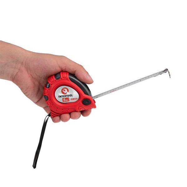 Рулетка з металевим полотном 5м x 19мм "Супер Магніт" блістер INTERTOOL MT-0305