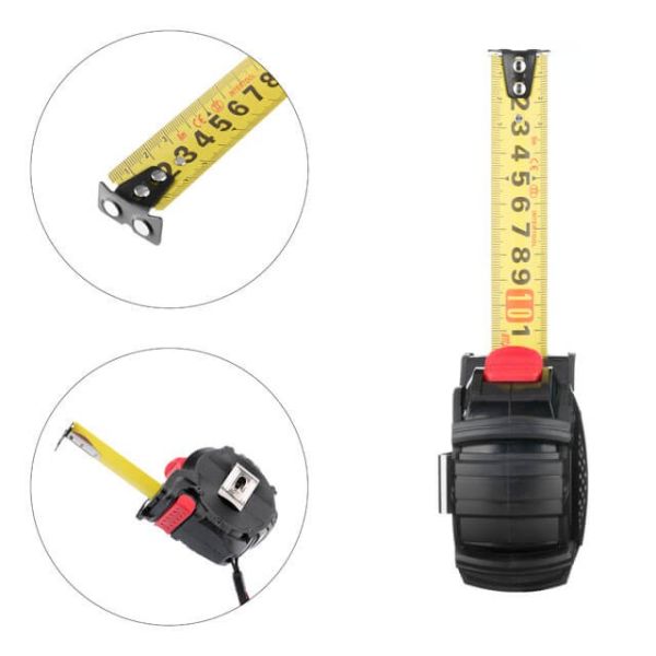 Рулетка з металевим полотном покритим нейлоном і магнітами на зачепі 8м * 25мм STORM INTERTOOL MT-0828