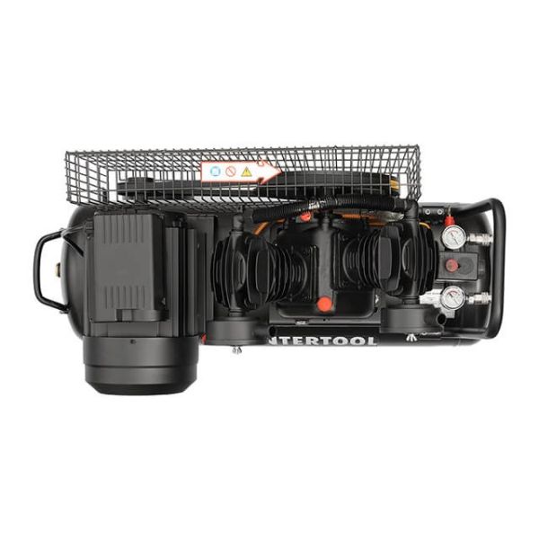 Компресор 50 л, 3 кВт, 220 В, 10 атм, 500 л/хв, 2 цилиндри INTERTOOL PT-0016