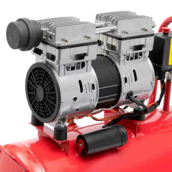 Компресор 24 л, 0.75 кВт, 220 В, 8 aтм, 145 л/хв., малошумний, безмасляний, 2 циліндри INTERTOOL PT-0022