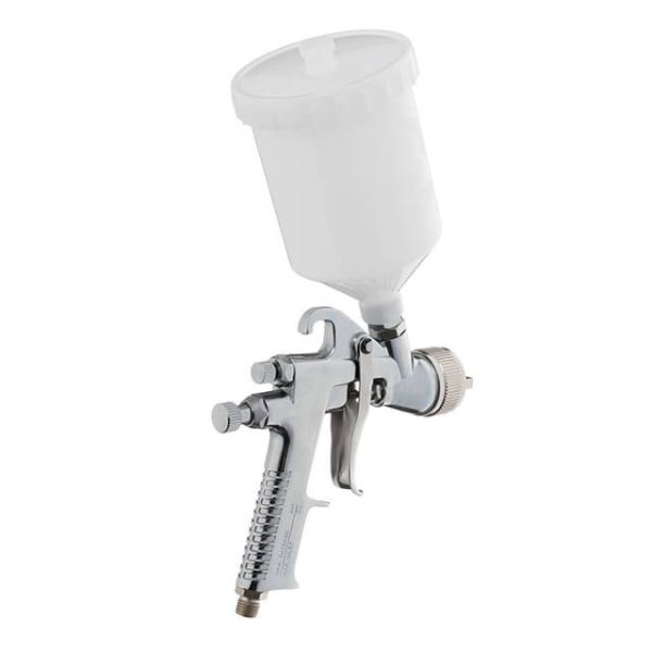 Фарбопульт пневматичний HP, форсунка 1.4мм, верхній пластиковий бачок 600мл., 5бар INTERTOOL PT-0111