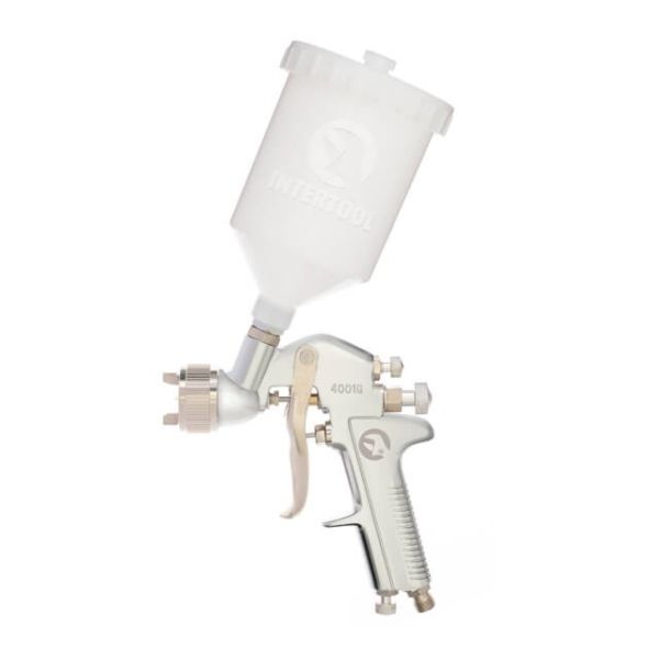 Фарбопульт пневматичний HP, форсунка 1.4мм, верхній пластиковий бачок 600мл, 5бар INTERTOOL PT-0112