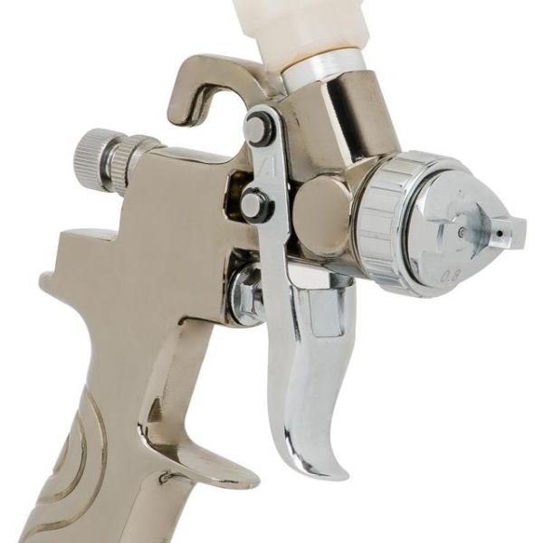 Фарбопульт пневматичний LVMP MINI, форсунка 0.8 мм, верхнiй пластиковий бачок 250 мл, 2-2.5 бар INTERTOOL PT-0129